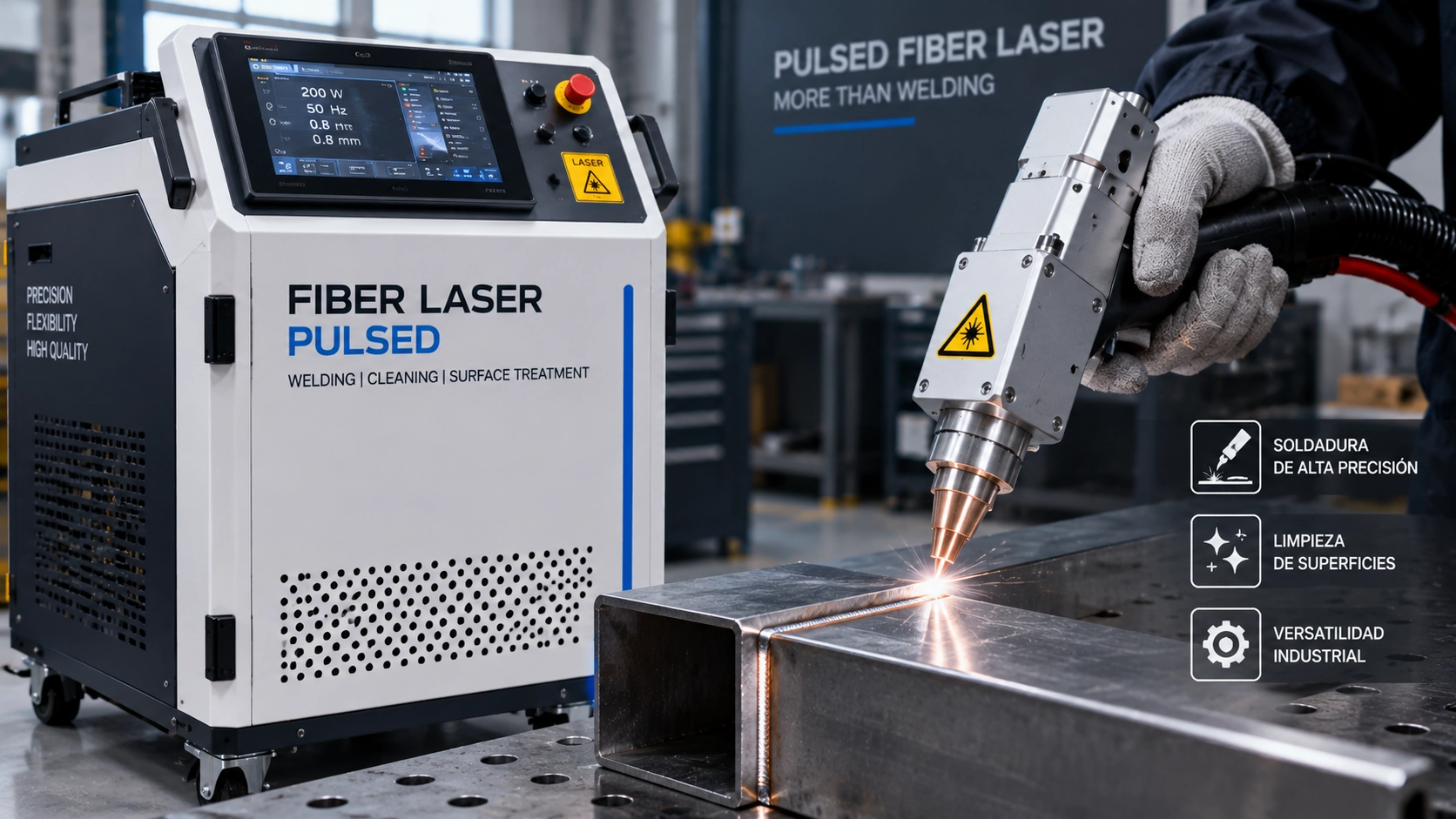 Máquina de soldadura láser de fibra pulsada
