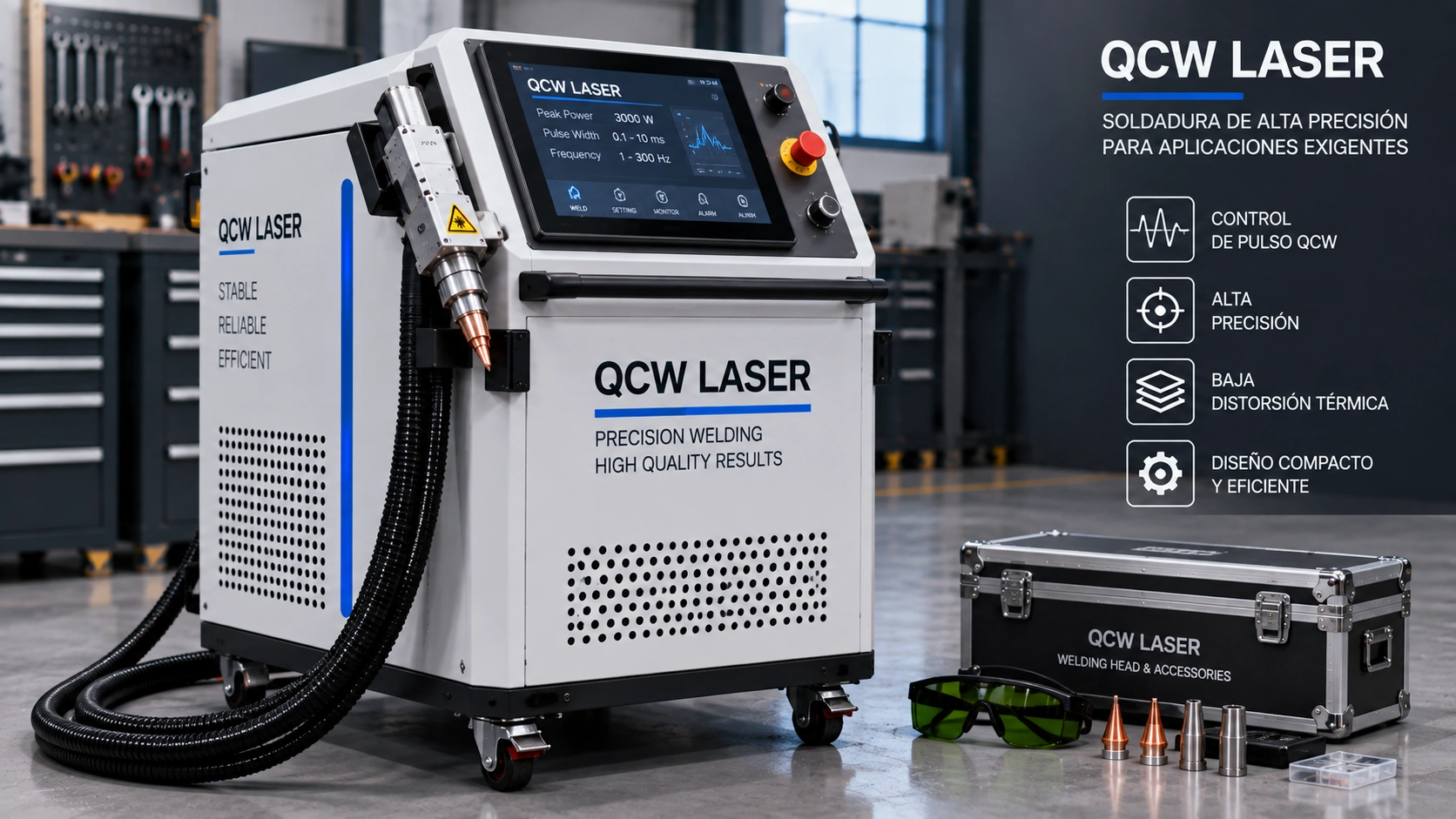 Máquina QCW de soldadura láser