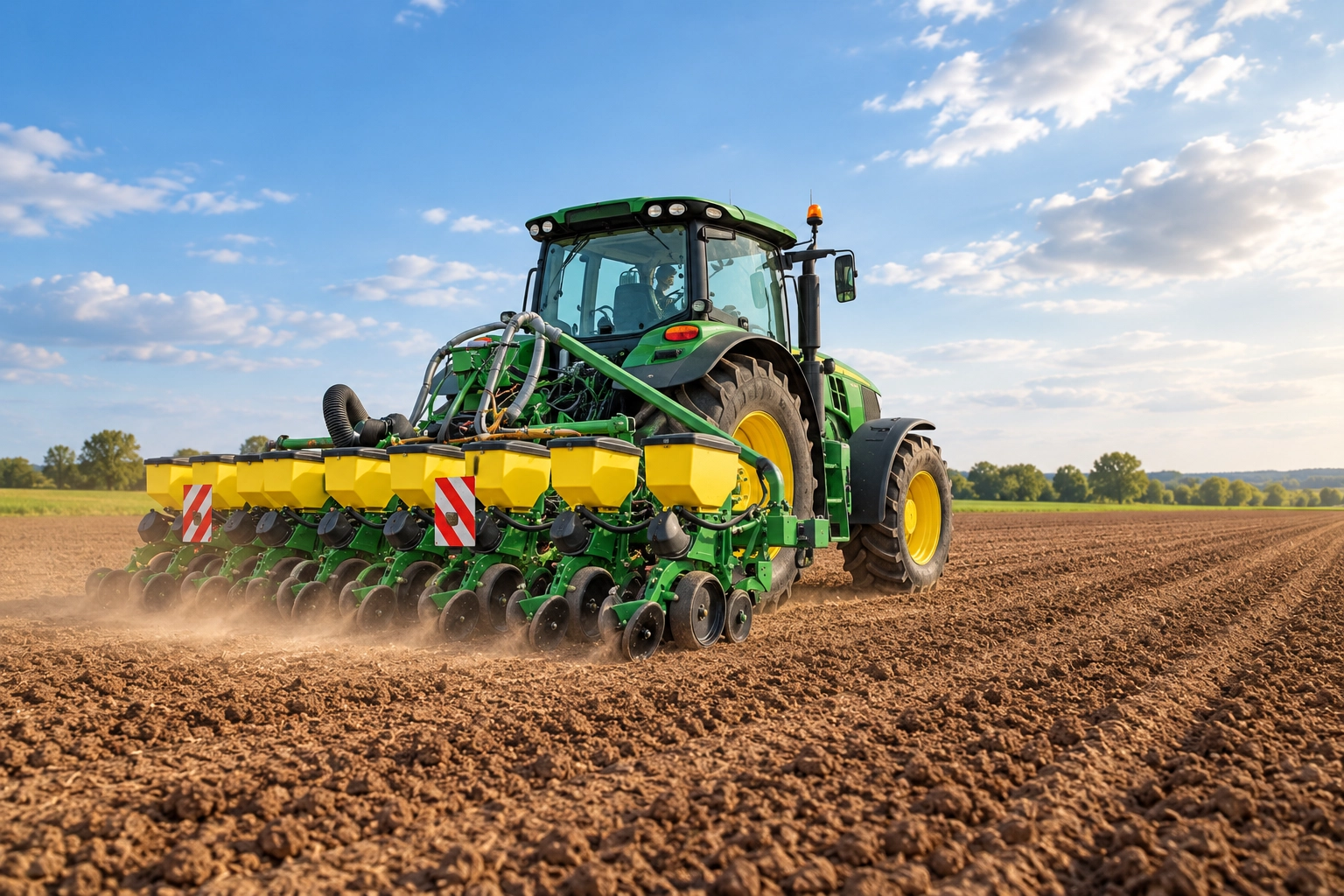 Tractor agrícola trabajando en un campo